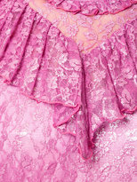 Thumbnail for your product : G.V.G.V. foiled lace ruffle high neck blouse