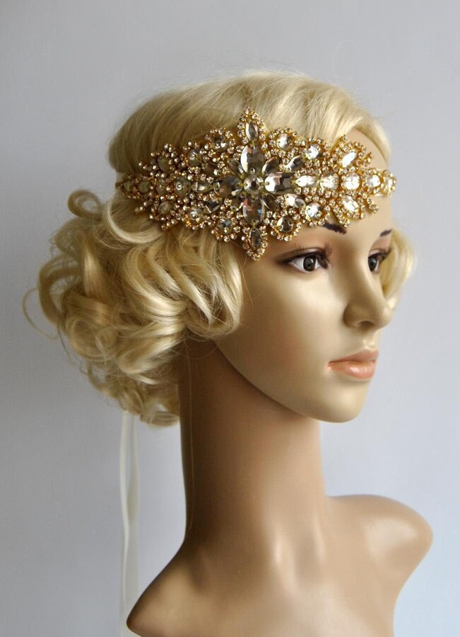 gold flapper headpiece