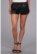 Thumbnail for your product : Blank NYC Black Vegan Leather Detailed Short in Dark Side