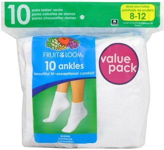 Fruit of the Loom Women's Plus-Size FTL 10 Pack Ankle Plus