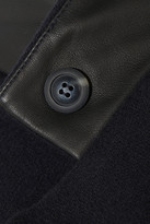 Thumbnail for your product : Lot 78 Lot78 Leather-trimmed wool-blend coat