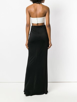 Galvan Eclipse draped two-tone gown