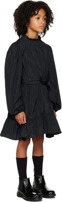Msgm Kids Kids Black Puff Sleeve Dress