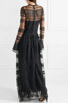 Thumbnail for your product : Philosophy di Lorenzo Serafini Piqué-trimmed Lace Maxi Dress - Black