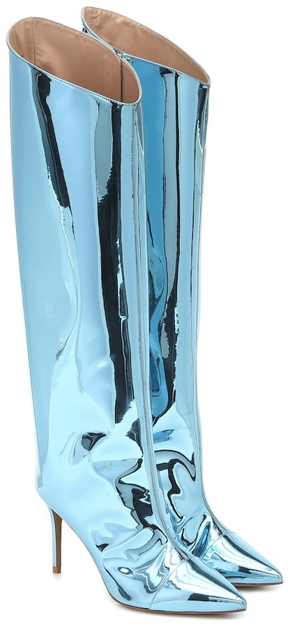 turquoise over the knee boots