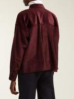 Thumbnail for your product : Isabel Marant Hanao Cropped Cotton Corduroy Shirt - Womens - Burgundy