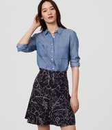 Thumbnail for your product : LOFT Petite Sketched Floral Flippy Skirt