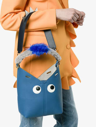 Anya Hindmarch Blue Build a Bag Creature Mini leather bucket bag