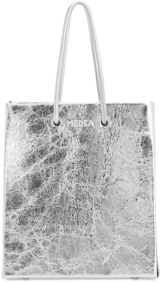 silver metallic handbags