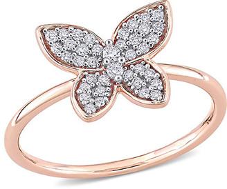 Diamond Select Cuts 14K Rose Gold 0.18 Ct. Tw. Diamond Butterfly Ring