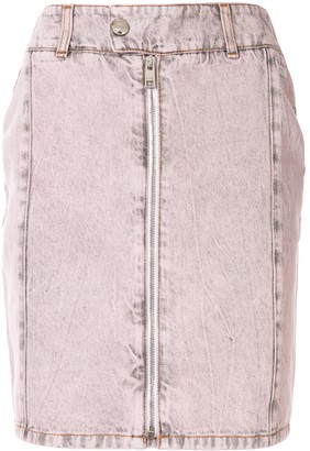 dusty pink denim skirt
