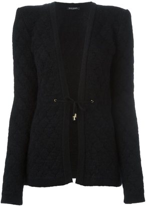 Balmain tie fastened quilted cardigan