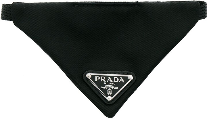 Prada Triangle logo-plaque Crystal Dog Collar - Farfetch