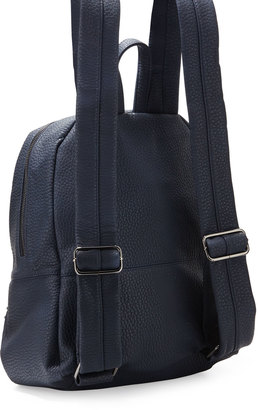 Neiman Marcus Classic Studded Faux-Leather Backpack, Navy