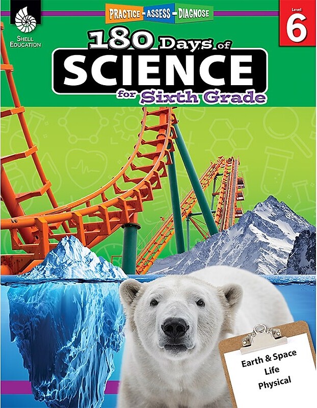 Shell Education 180 Days of Science for Sixth Grade Book (51412)