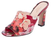 Thumbnail for your product : Gucci Blooms Print Leather Slides Red