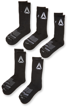 Reebok Knit Mid Calf Tiered Striped Socks (5 Pack)