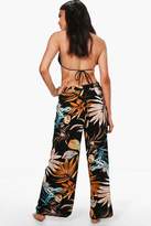 Thumbnail for your product : boohoo Skye Tropical Print Beach Trouser