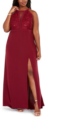 Morgan & Company Trendy Plus Size Sequined-Bodice Gown