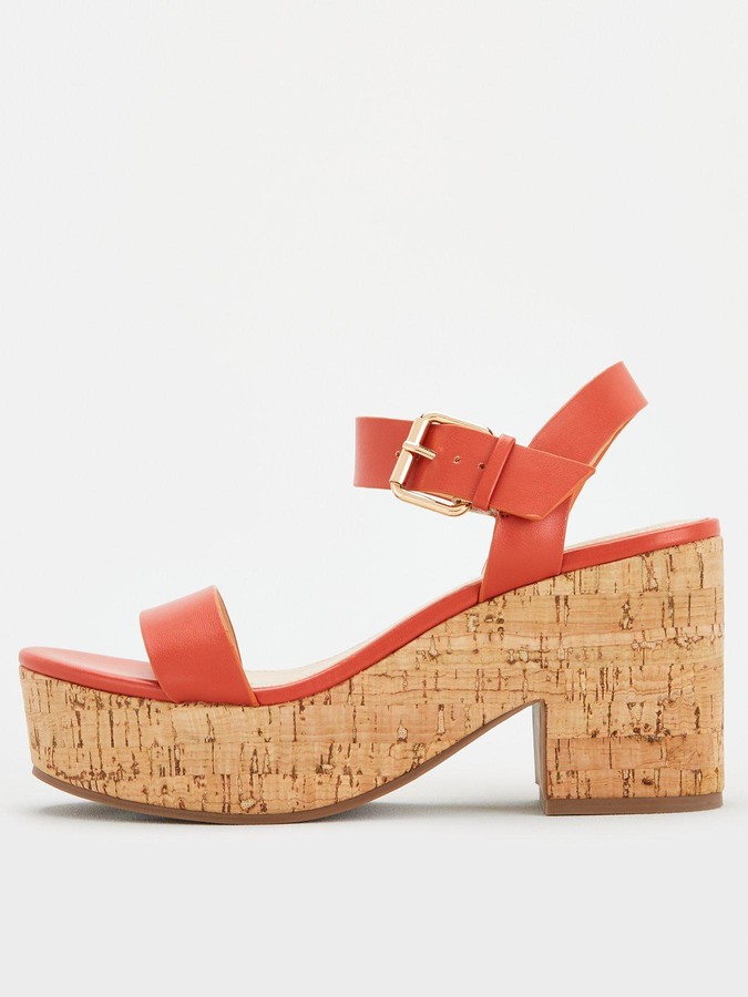 coral barely there sandals