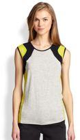 Thumbnail for your product : Bailey 44 Gimlet Stretch Silk-Paneled Colorblock Tank
