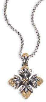 Konstantino Hebe 18K Yellow Gold & Sterling Silver Floral Cross Pendant Necklace