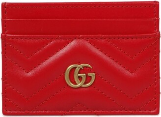 Gucci Red Quilted Leather Cardholder Wallet