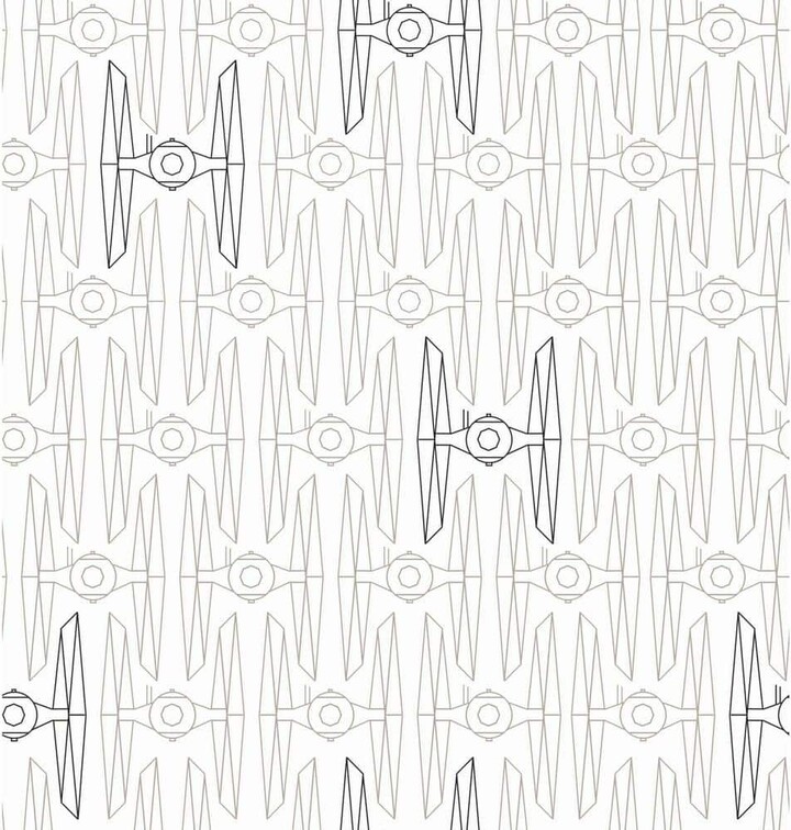 Room Mates Star Wars White and Grey Tie Fighter Peel and Stick Wallpaper (Covers 28.29 sq. ft.)