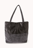 Thumbnail for your product : Forever 21 Luxe Faux Croc Panel Tote