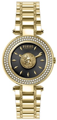 Versus By Versace Goldtone Swarovski Crystal Stainless Steel Bracelet Watch  - ShopStyle