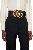 Thumbnail for your product : Gucci Wide leather belt with Double G