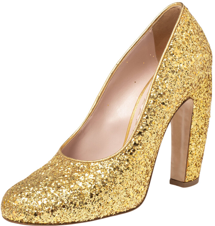 sparkly gold heels
