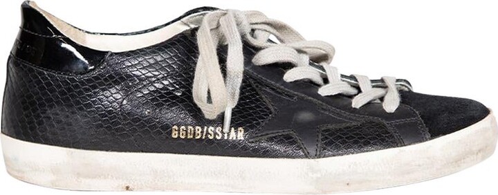 Golden Goose Black Leather Superstar Trainers Size It 37