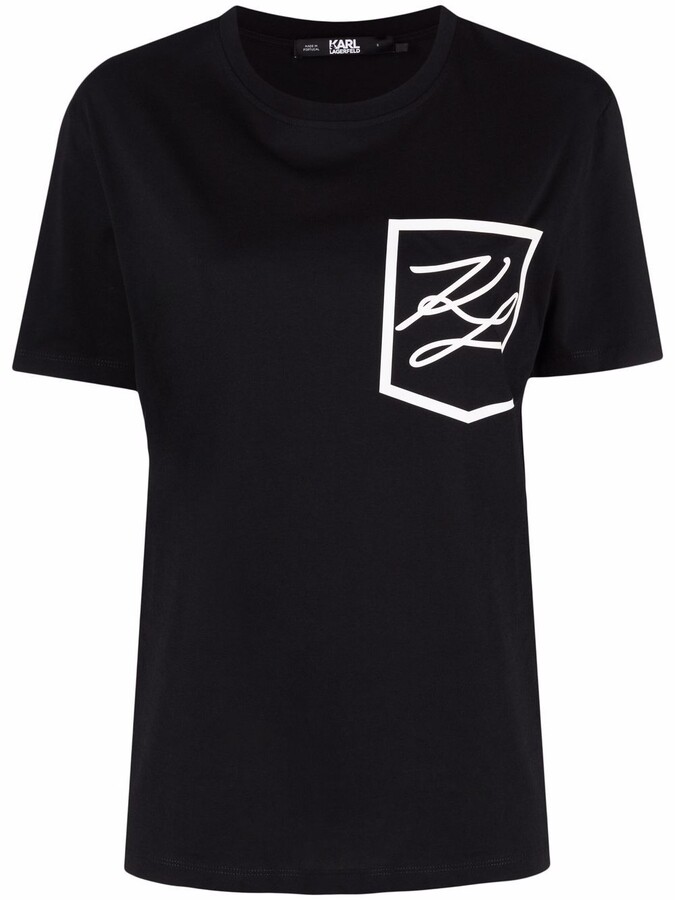 Karl Lagerfeld Paris logo chestpocket Tshirt ShopStyle