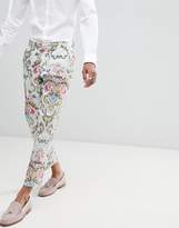 Thumbnail for your product : ASOS Edition EDITION wedding skinny crop suit pants in pastel floral jacquard