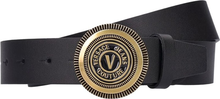 Speels matig Verbazingwekkend Versace Jeans Couture 3.5cm Round buckle leather belt - ShopStyle