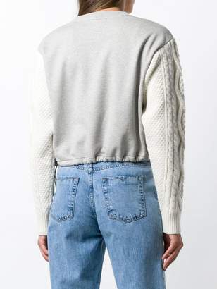 3.1 Phillip Lim cable knit sleeve sweatshirt