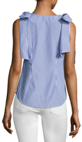 Thumbnail for your product : J.o.a. Ribbon Striped Tie Shoulder Top