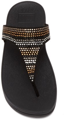 FitFlop Strobe Luxe Embellished Wedge Thong Sandal