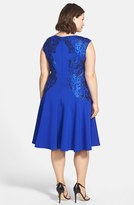 Thumbnail for your product : Tadashi Shoji Sequin Appliqué Fit & Flare Dress (Plus Size)