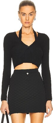 T by Alexander Wang Twinset Halter Cardigan in Black