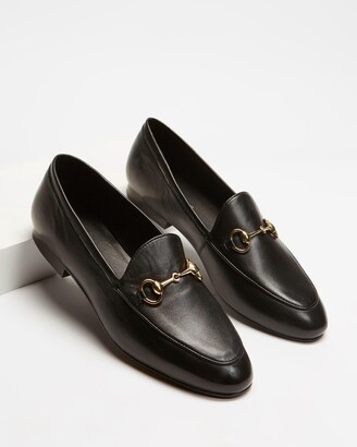 Atmos & Here Women's Black Brogues & Loafers - Alexandra Leather Flats