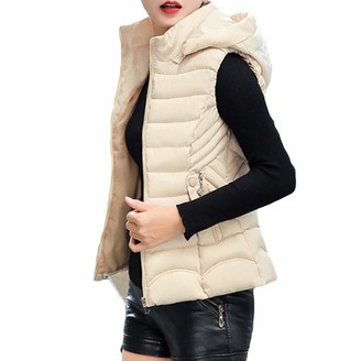 Curt Shariah Womens Gilet Hooded Quilted Zip Gilet Sleeveless High Neck Vest Jacket