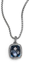 Thumbnail for your product : David Yurman Hampton Blue Topaz, Diamond & Sterling Silver Pendant Necklace