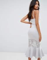 Thumbnail for your product : ASOS DESIGN Scuba Lace Paneled Bodycon Midi Dress