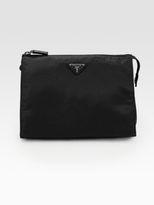 Thumbnail for your product : Prada Nylon Zip Triangle Pouch