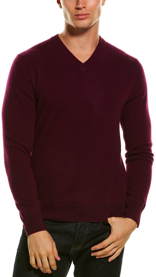 mens maroon v neck sweater