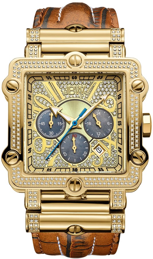 JBW Men's Phantom Crystal Gold-Plated Watch