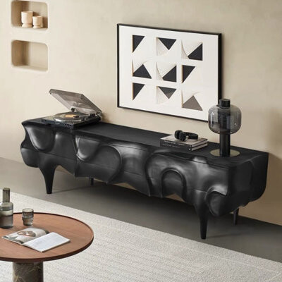 Orren Ellis Black Retro Creative TV Cabinet