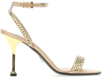 prada gold heels